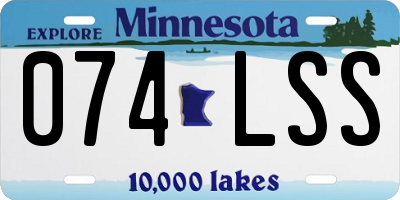 MN license plate 074LSS