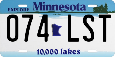 MN license plate 074LST