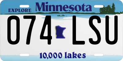 MN license plate 074LSU