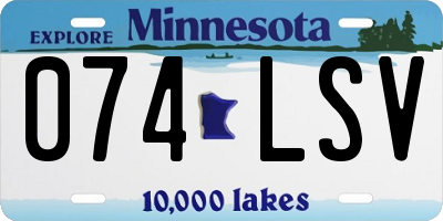 MN license plate 074LSV