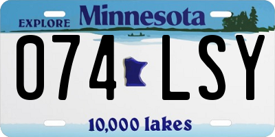 MN license plate 074LSY
