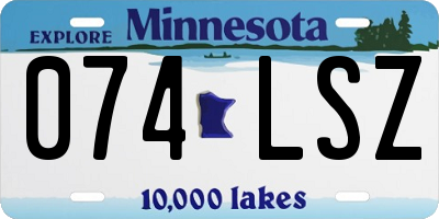 MN license plate 074LSZ