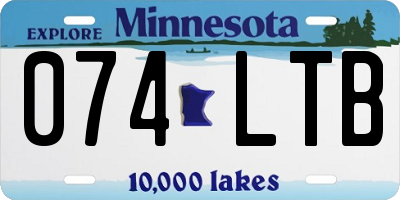 MN license plate 074LTB
