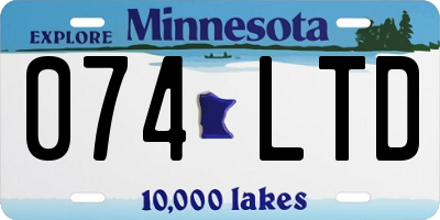 MN license plate 074LTD