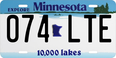 MN license plate 074LTE