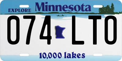 MN license plate 074LTO