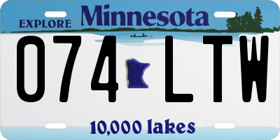 MN license plate 074LTW
