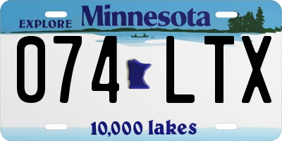 MN license plate 074LTX