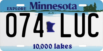 MN license plate 074LUC