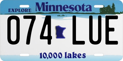 MN license plate 074LUE