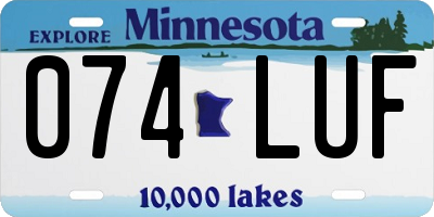 MN license plate 074LUF