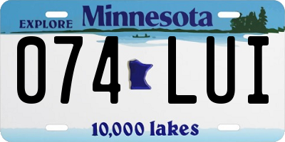 MN license plate 074LUI