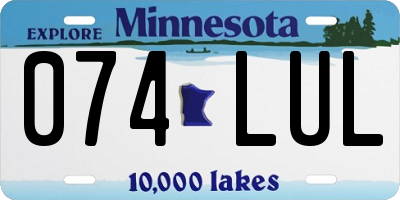 MN license plate 074LUL