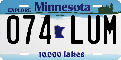 MN license plate 074LUM