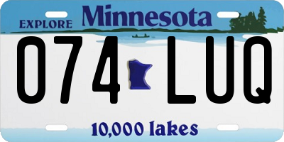 MN license plate 074LUQ