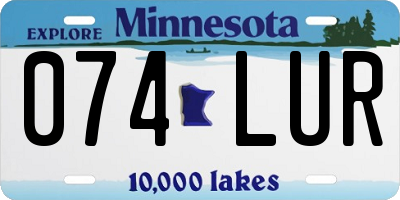 MN license plate 074LUR