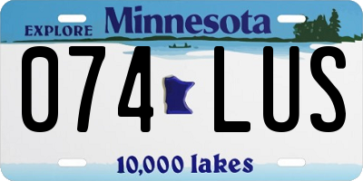 MN license plate 074LUS