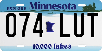 MN license plate 074LUT