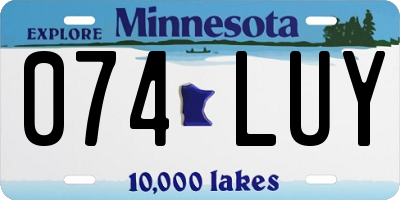 MN license plate 074LUY