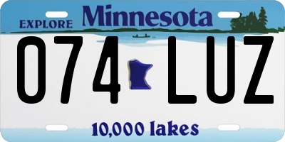 MN license plate 074LUZ