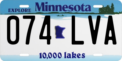 MN license plate 074LVA