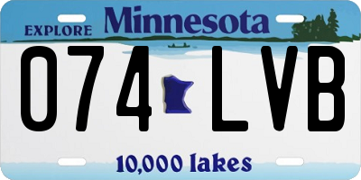 MN license plate 074LVB