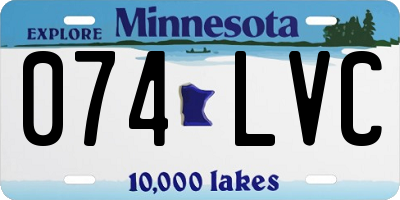 MN license plate 074LVC