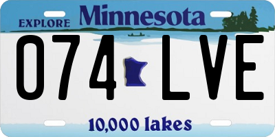 MN license plate 074LVE