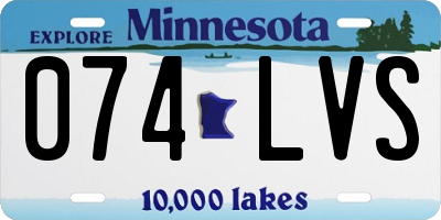 MN license plate 074LVS