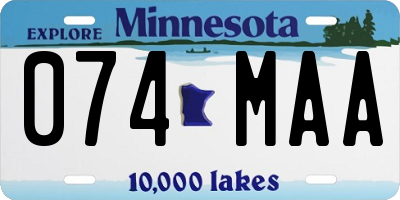 MN license plate 074MAA