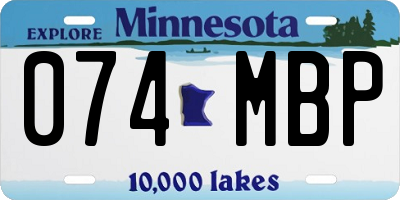 MN license plate 074MBP