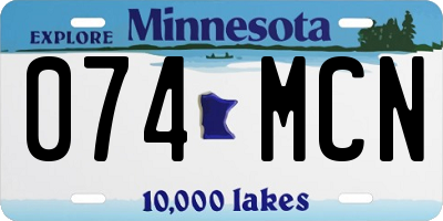 MN license plate 074MCN