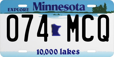 MN license plate 074MCQ
