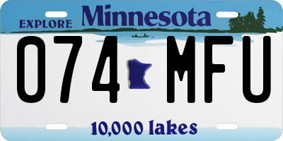 MN license plate 074MFU