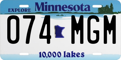 MN license plate 074MGM