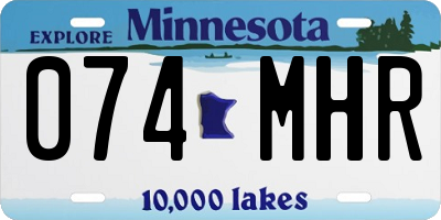 MN license plate 074MHR