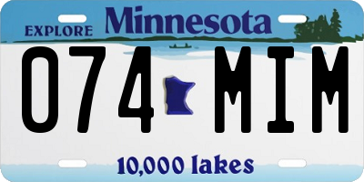 MN license plate 074MIM