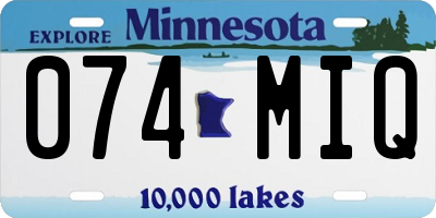 MN license plate 074MIQ