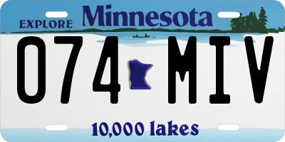MN license plate 074MIV