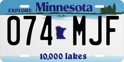 MN license plate 074MJF
