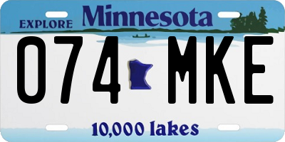 MN license plate 074MKE