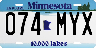 MN license plate 074MYX