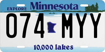 MN license plate 074MYY