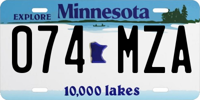 MN license plate 074MZA