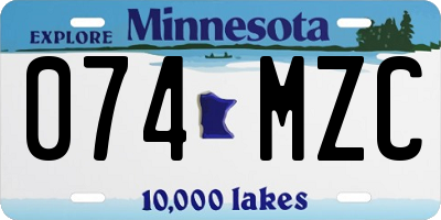MN license plate 074MZC
