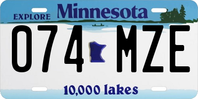 MN license plate 074MZE