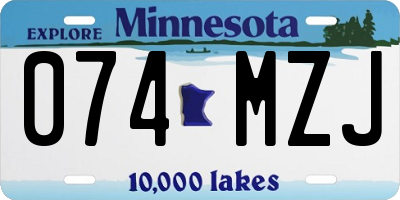 MN license plate 074MZJ