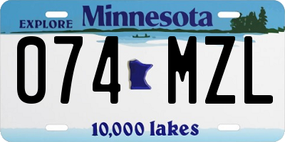 MN license plate 074MZL
