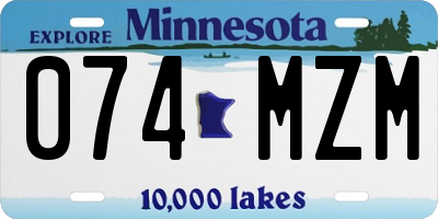 MN license plate 074MZM
