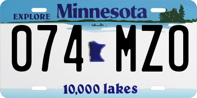 MN license plate 074MZO